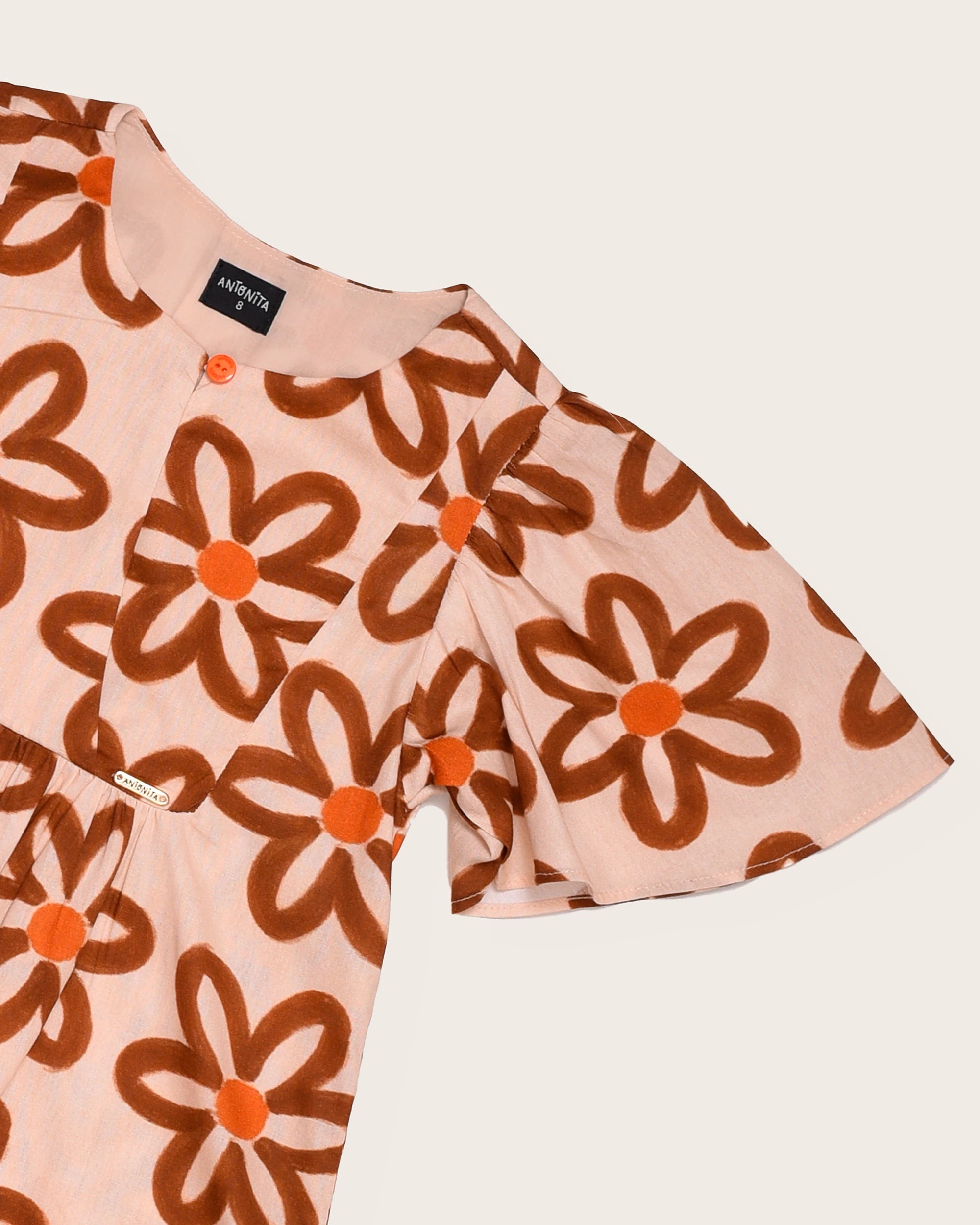 Vestido com estampa Flower 70'S infantil feminino Antonita para meninas