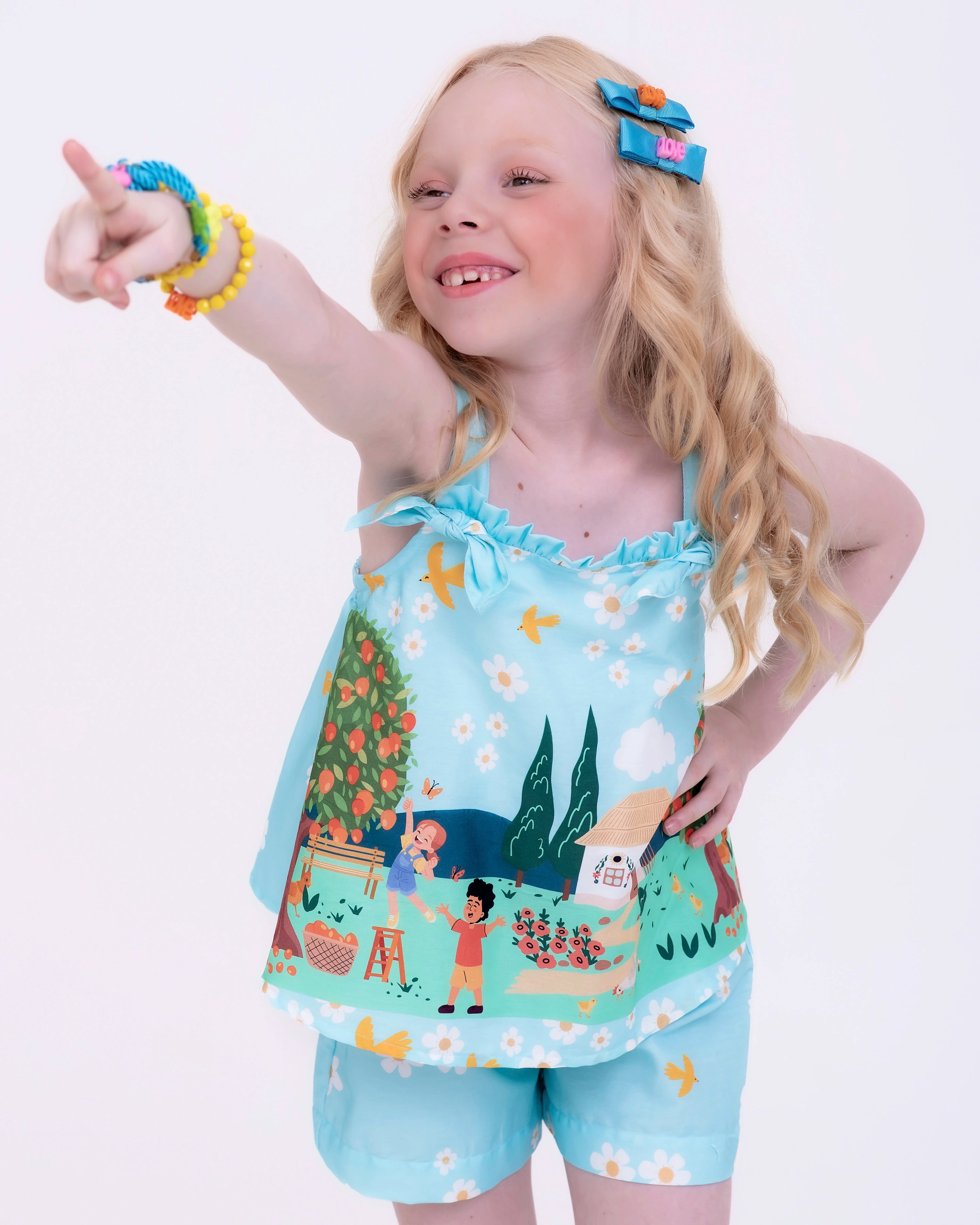 Macacão com estampa Dia Perfeito infantil feminino Antonita para meninas de 4 a 16 anos