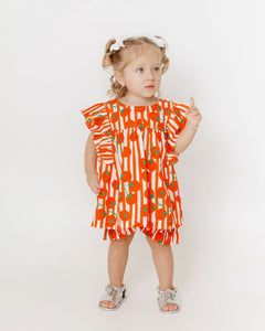 Conjunto com estampa Tomatinhos infantil feminino Antonita para meninas de 0 a 3 anos