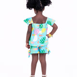 Conjunto com estampa Aquário infantil feminino Antonita para meninas de 2 a 10 anos