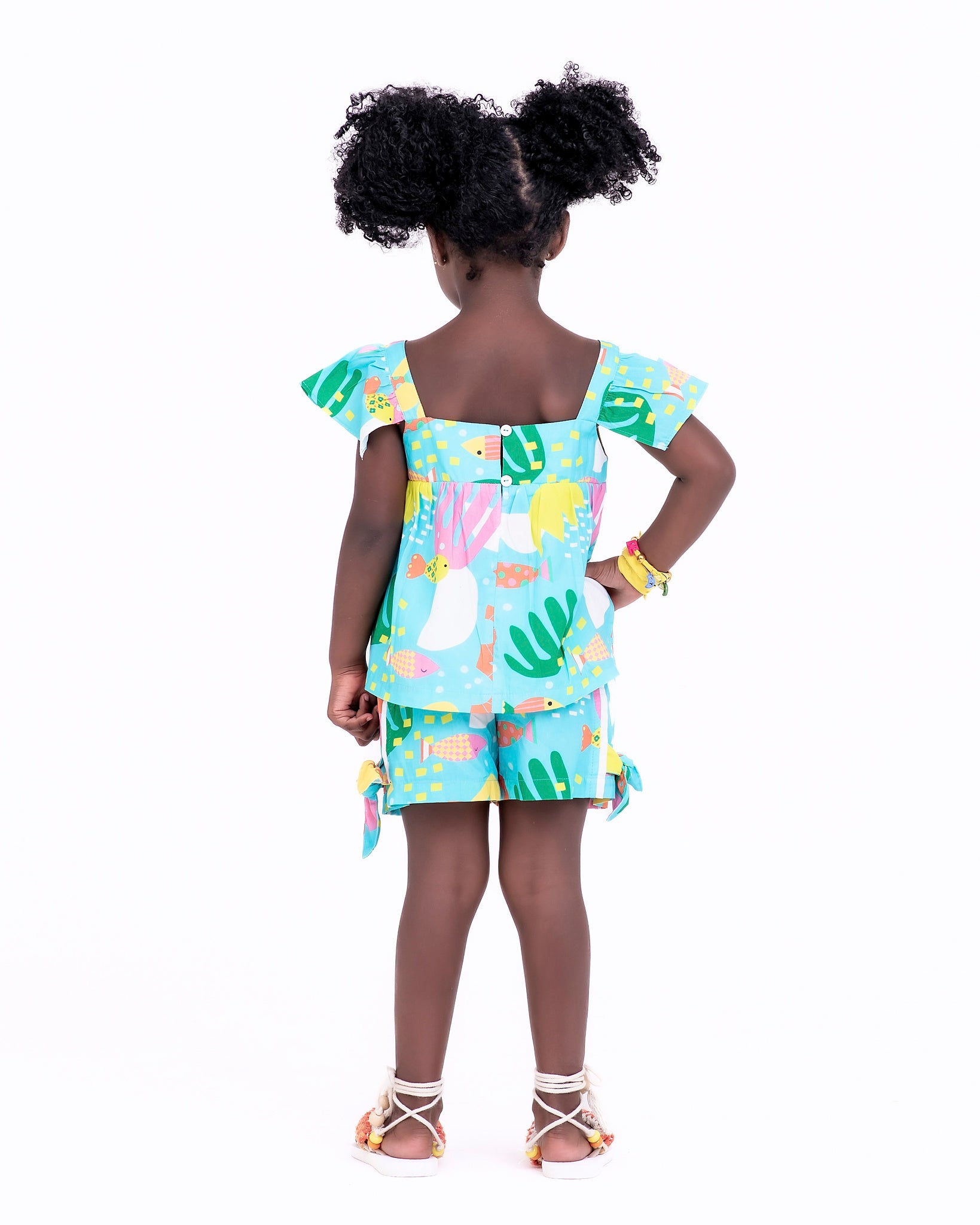 Conjunto com estampa Aquário infantil feminino Antonita para meninas de 2 a 10 anos