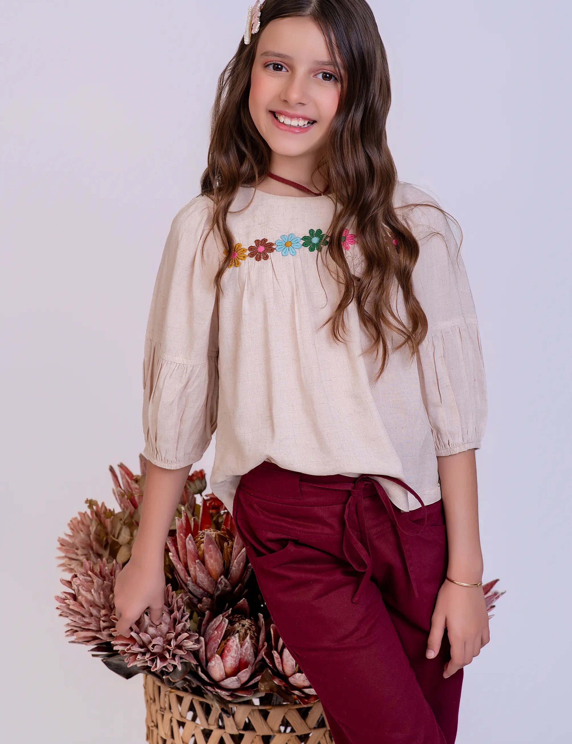 Bata com estampa floral colorida infantil feminino Antonita para meninas 
