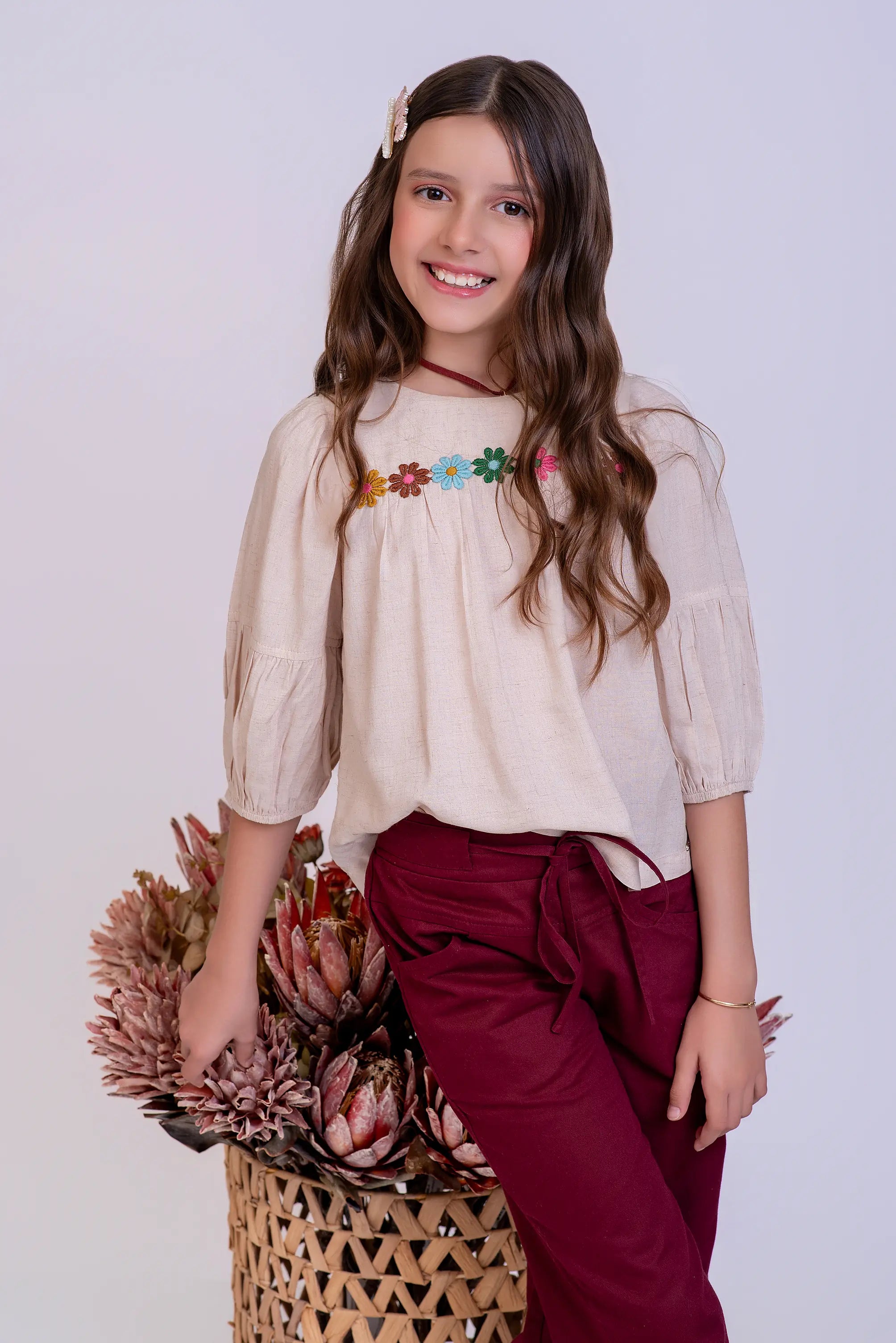 Bata com estampa floral colorida infantil feminino Antonita para meninas 