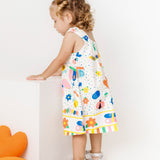 Vestido curto com estampa Meta Color infantil feminino Antonita para meninas de 2 a 10 anos