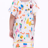 Vestido com estampa Meta Color infantil feminino Antonita para meninas de 2 a 10 anos
