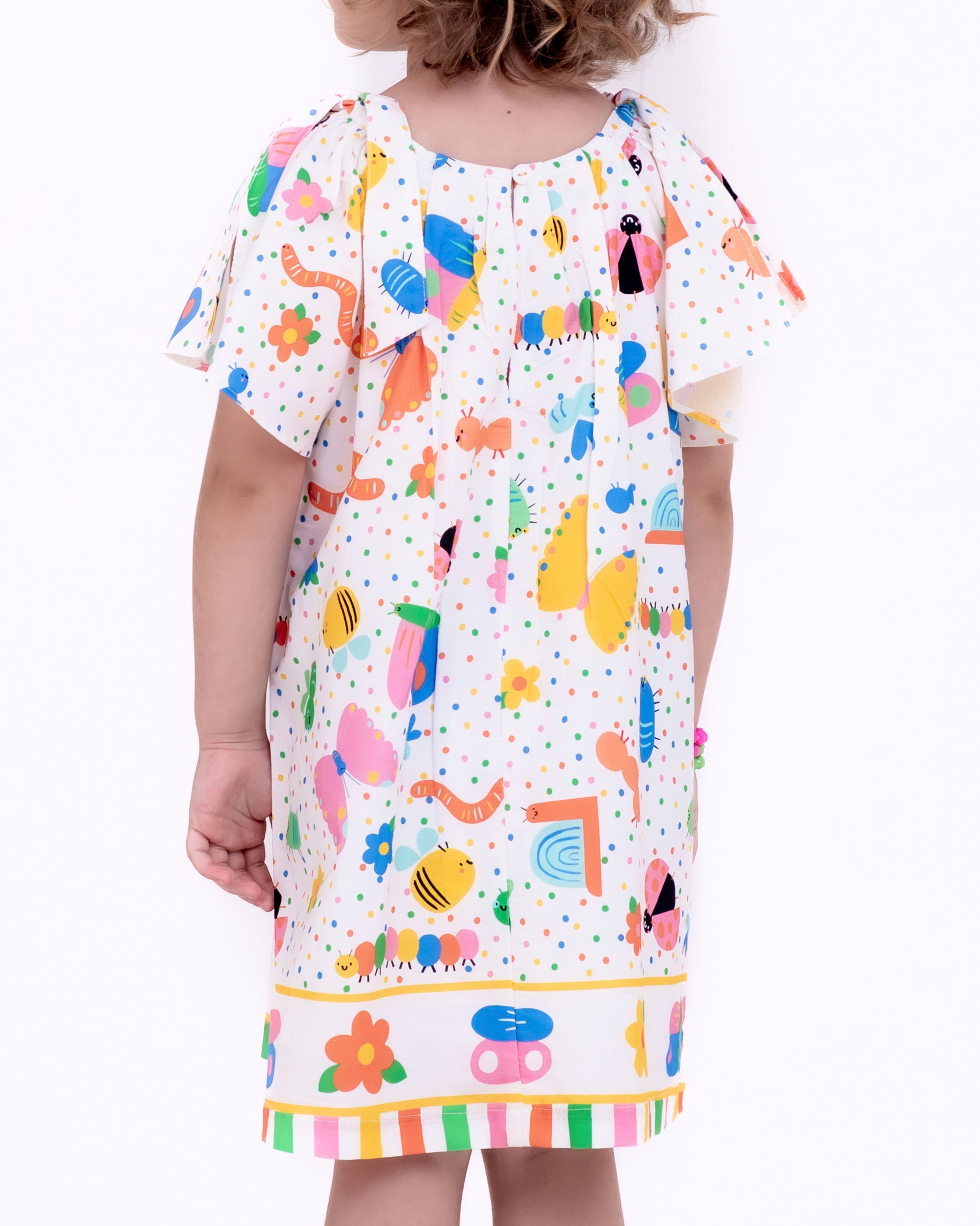 Vestido com estampa Meta Color infantil feminino Antonita para meninas de 2 a 10 anos