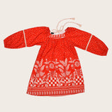 Vestido longo com estampa Tukee Red infantil feminino Antonita para meninas 