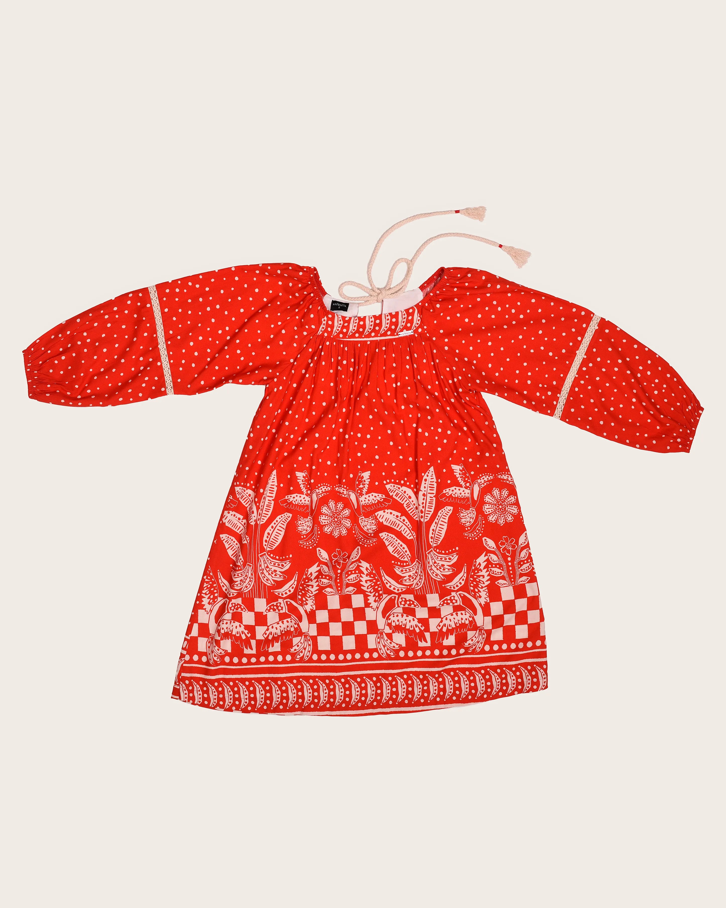 Vestido longo com estampa Tukee Red infantil feminino Antonita para meninas 
