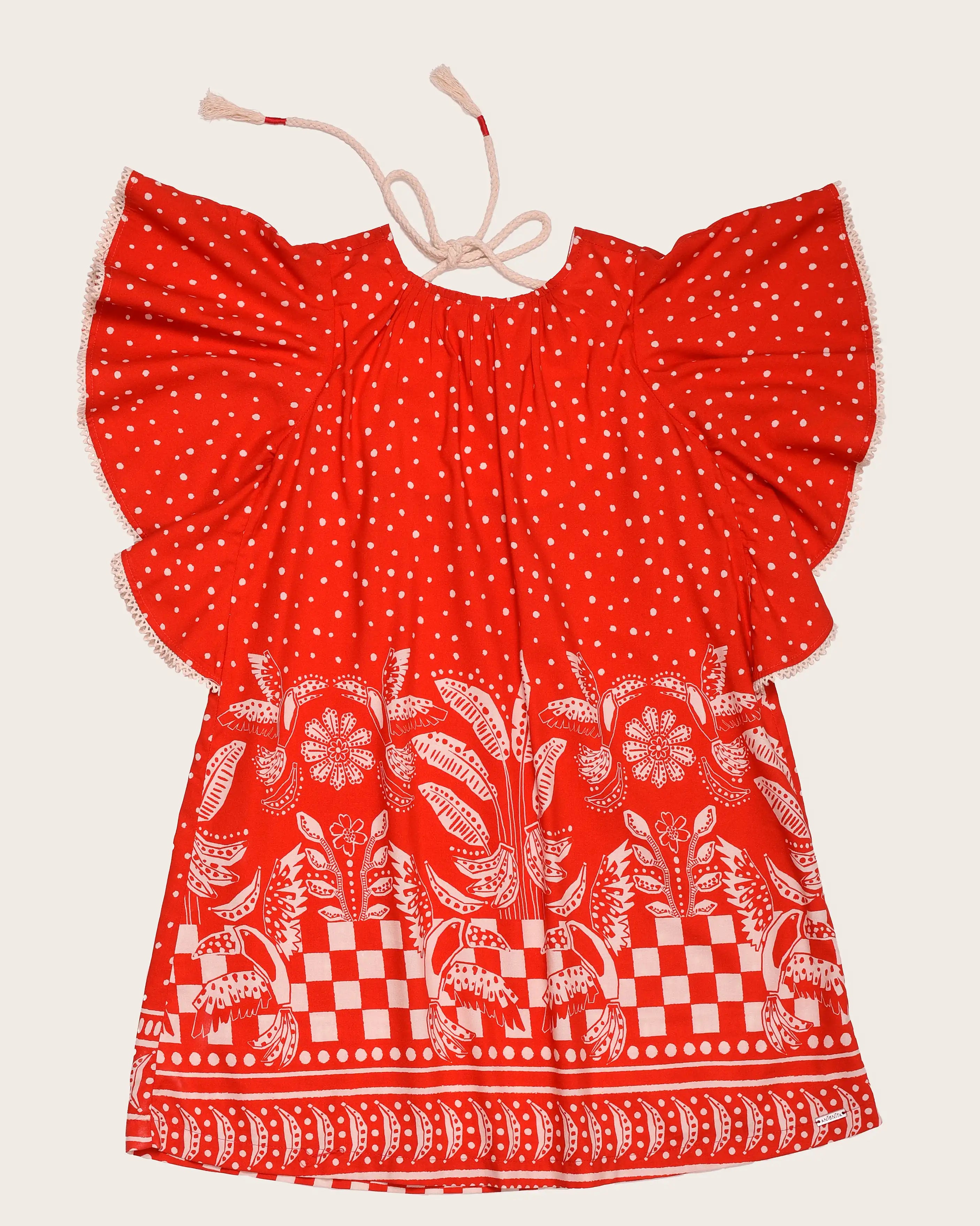 Vestido curto com estampa Tukee Red infantil feminino Antonita para meninas