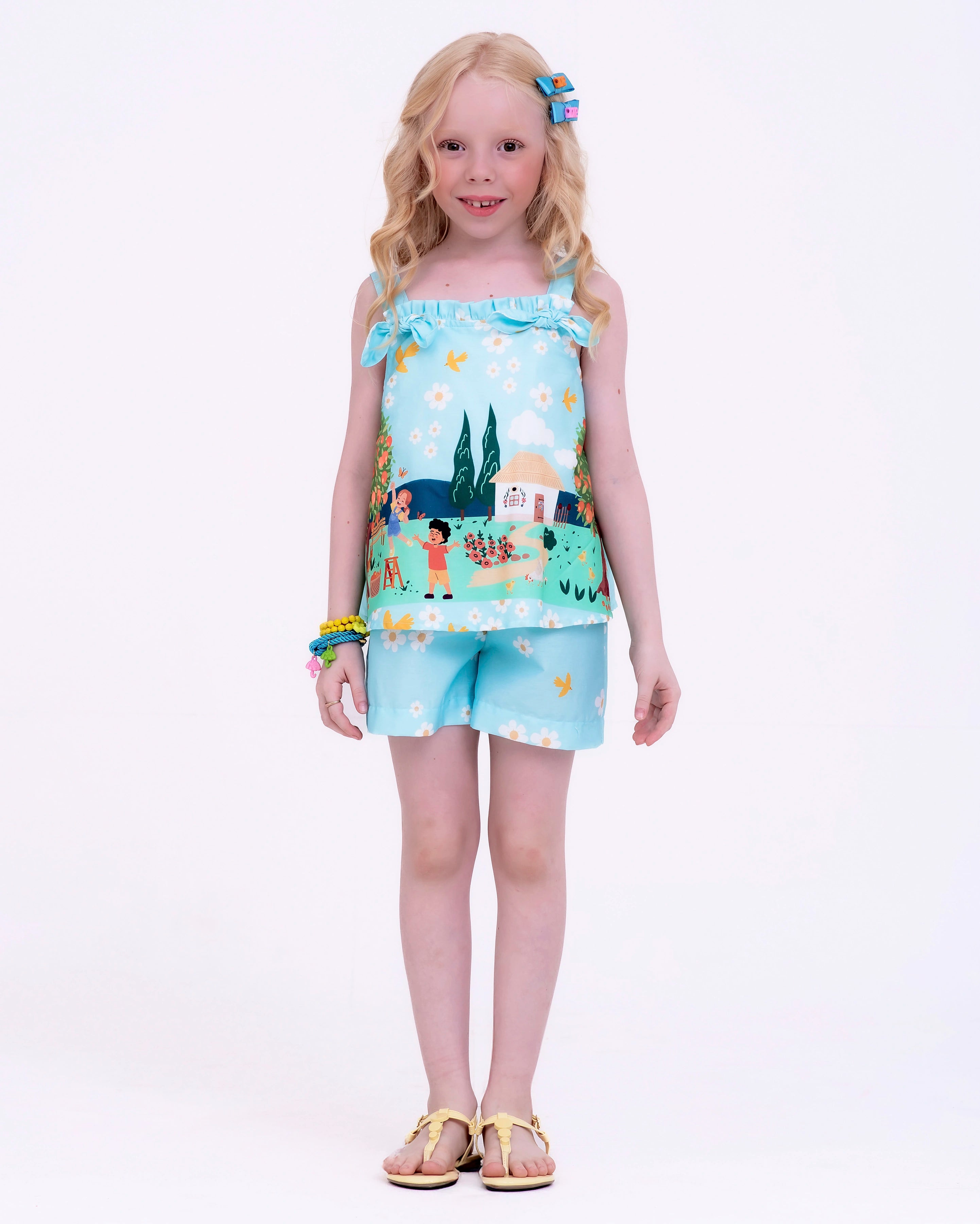 Macacão com estampa Dia Perfeito infantil feminino Antonita para meninas de 4 a 16 anos