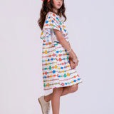 Vestido com estampa Seja Antonita infantil feminino Antonita para meninas de 4 a 16 anos