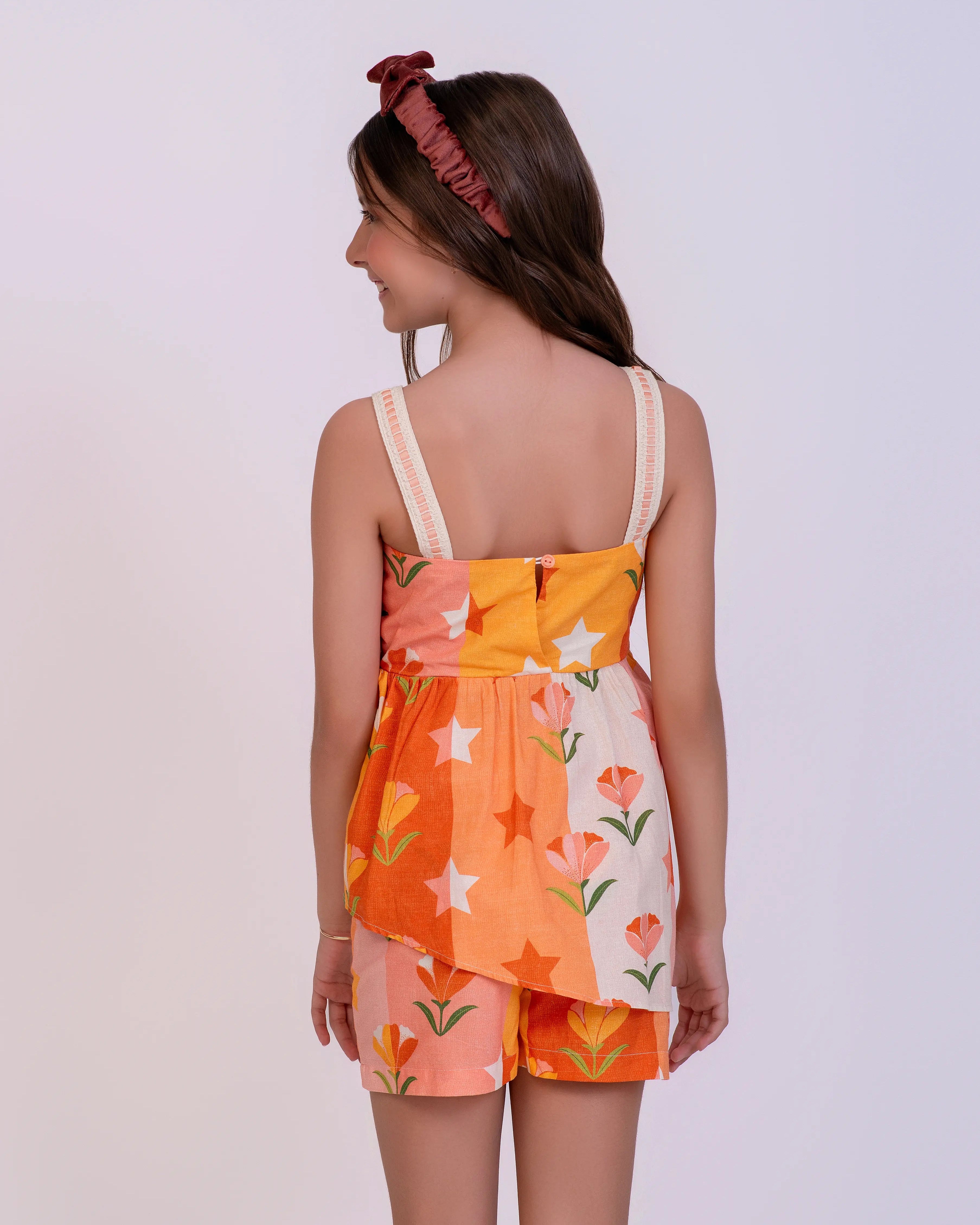 Conjunto com estampa Brilho do Jardim infantil feminino Antonita para meninas de 4 a 16 anos