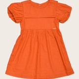 Vestido laranja com mangas bufantes infantil feminino Antonita para meninas 