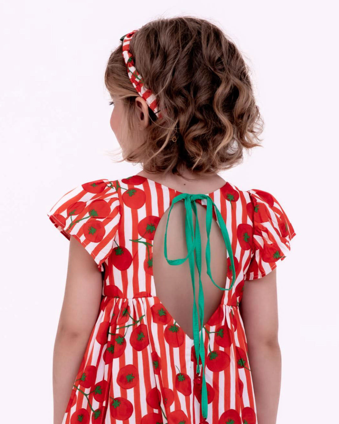 Vestido com estampa Tomatinhos infantil feminino Antonita para meninas de 2 a 10 anos