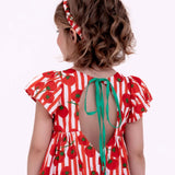 Vestido com estampa Tomatinhos infantil feminino Antonita para meninas de 2 a 10 anos