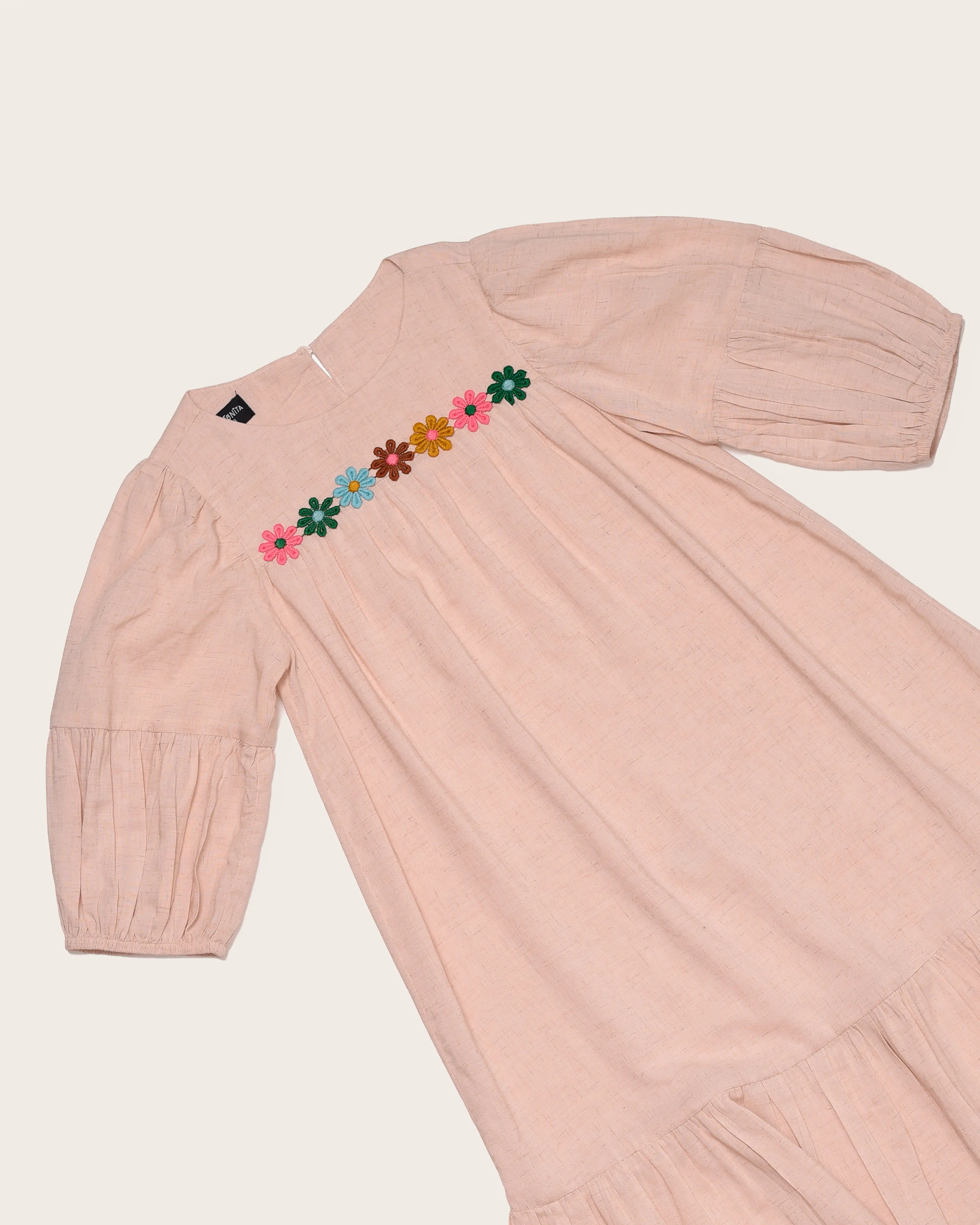 Vestido com estampa Linho infantil feminino Antonita para meninas 