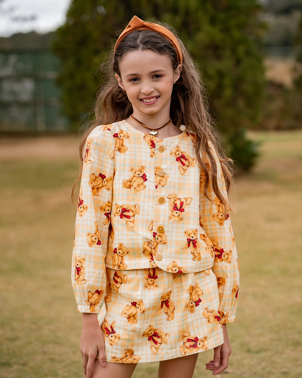 Conjunto com estampa teddy infantil feminino Antonita para meninas