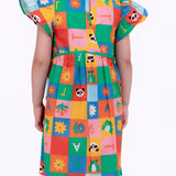 Vestido com estampa Caça-Palavras infantil feminino Antonita para meninas de 2 a 10 anos