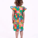 Vestido com estampa Caça-Palavras infantil feminino Antonita para meninas de 2 a 10 anos