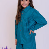 Conjunto com blusa de manga longa e bermuda infantil feminino Antonita para meninas