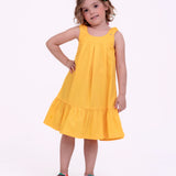 Vestido com saia em babado infantil feminino Antonita para meninas de 2 a 10 anos