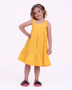 Vestido com saia em babado infantil feminino Antonita para meninas de 2 a 10 anos