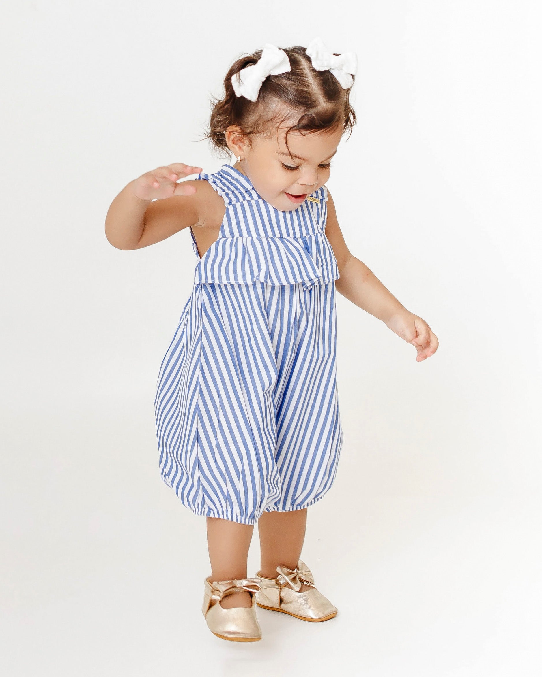 Romper com estampa listrada infantil feminino Antonita para meninas de 0 a 3 anos