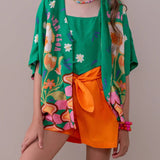 Short feminino infantil com cintura alta e detalhe de laço, peça lúdica e confortável