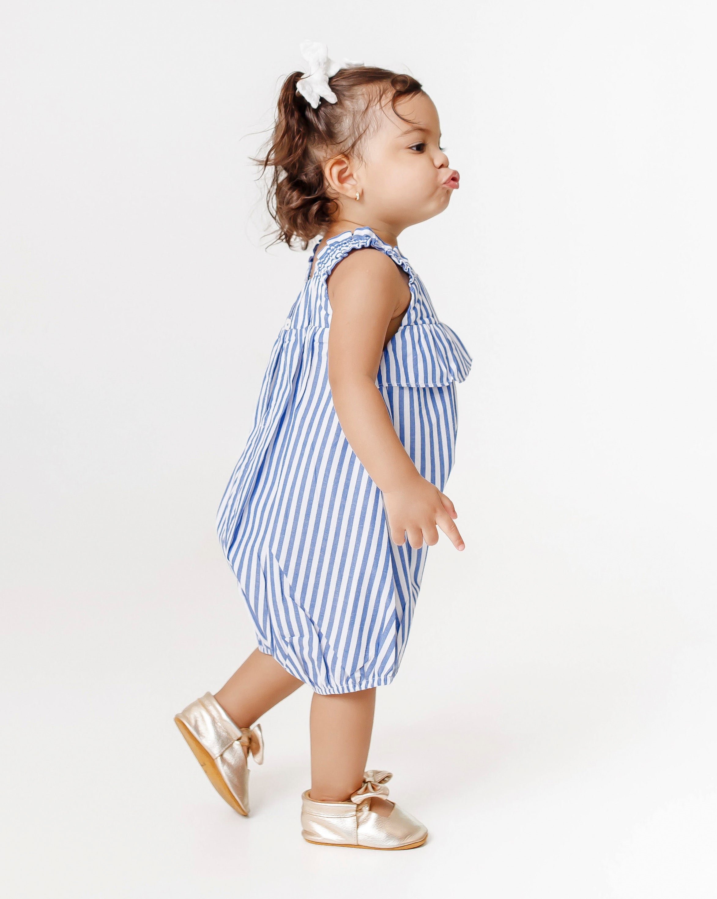 Romper com estampa listrada infantil feminino Antonita para meninas de 0 a 3 anos
