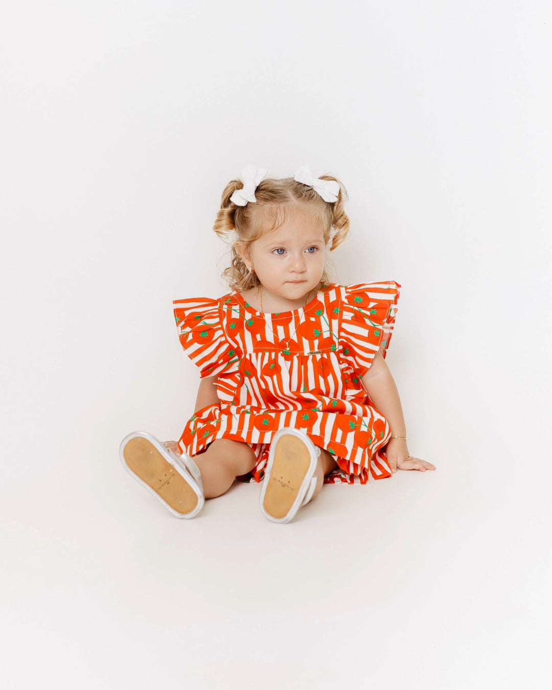 Conjunto com estampa Tomatinhos infantil feminino Antonita para meninas de 0 a 3 anos