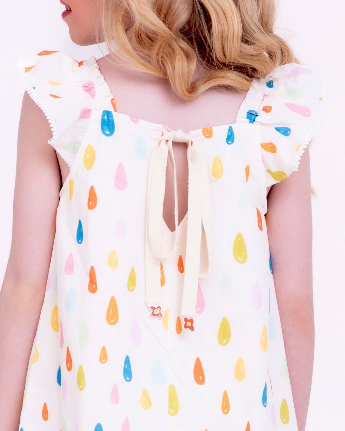 Vestido curto com estampa Chuva e Sol infantil feminino Antonita para meninas de 4 a 16 anos