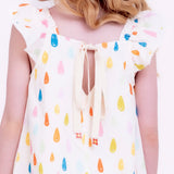 Vestido curto com estampa Chuva e Sol infantil feminino Antonita para meninas de 4 a 16 anos