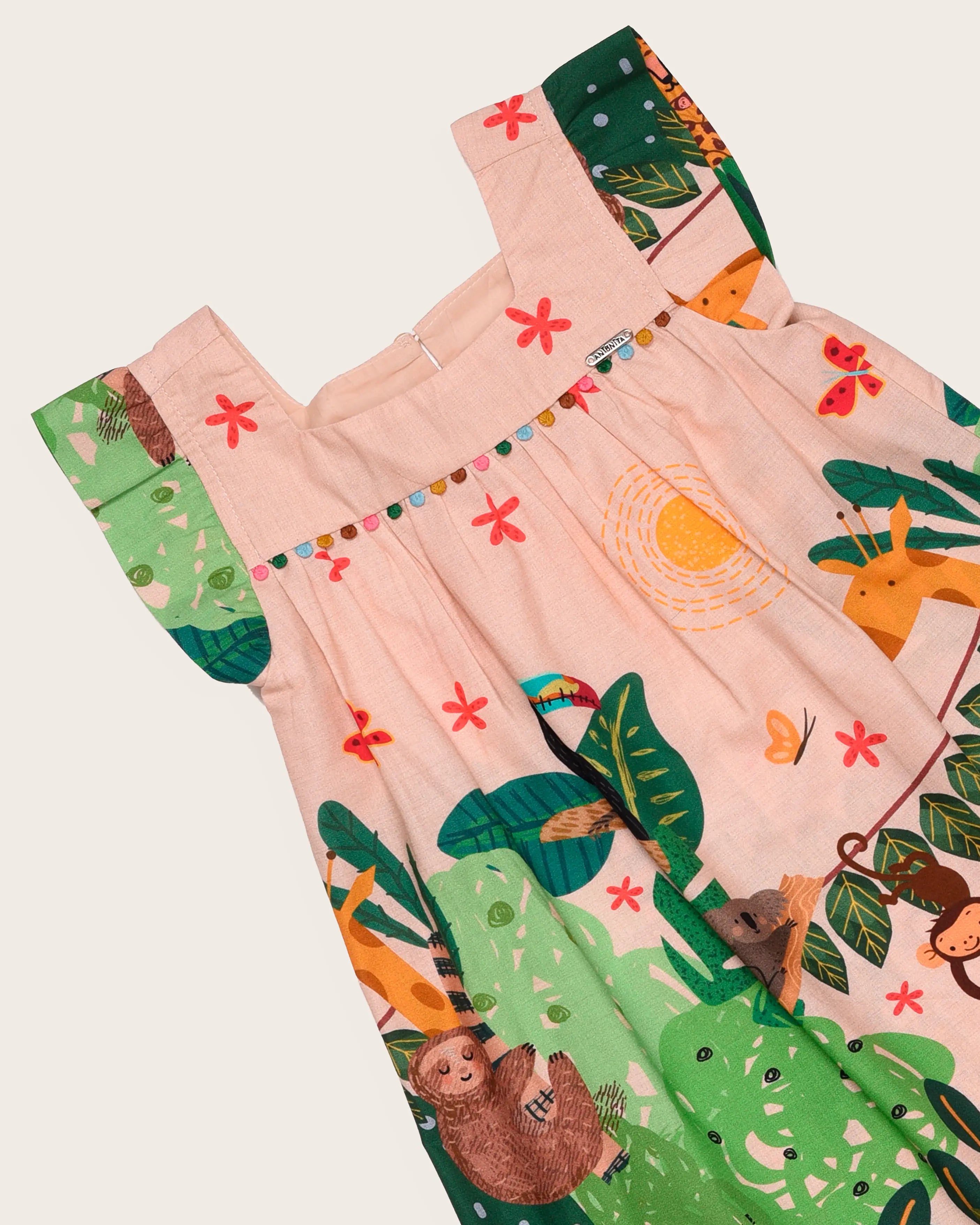 Vestido curto com estampa Amazonia infantil feminino Antonita para meninas 