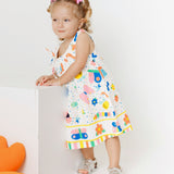 Vestido curto com estampa Meta Color infantil feminino Antonita para meninas de 2 a 10 anos