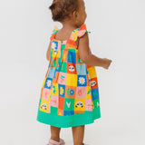 Vestido com estampa Caça-Palavras infantil feminino Antonita para meninas de 2 a 10 anos