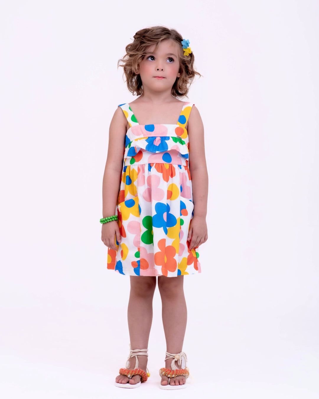 Vestido com estampa Florescer infantil feminino Antonita para meninas de 4 a 16 anos