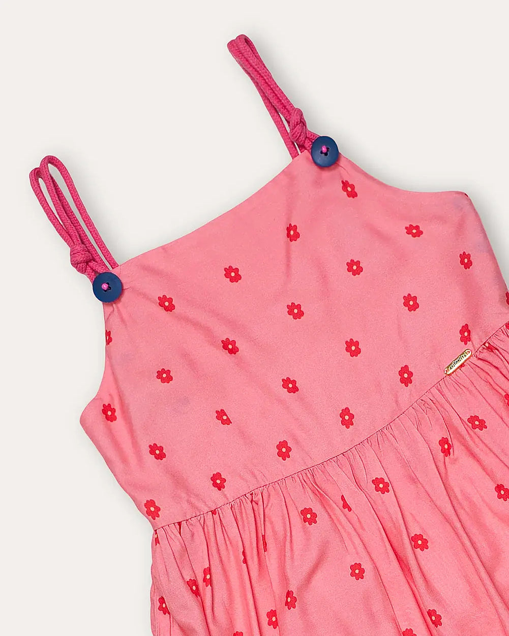 Vestido midi rosa com estampa de lagostas e saia rodada, feminino infantil