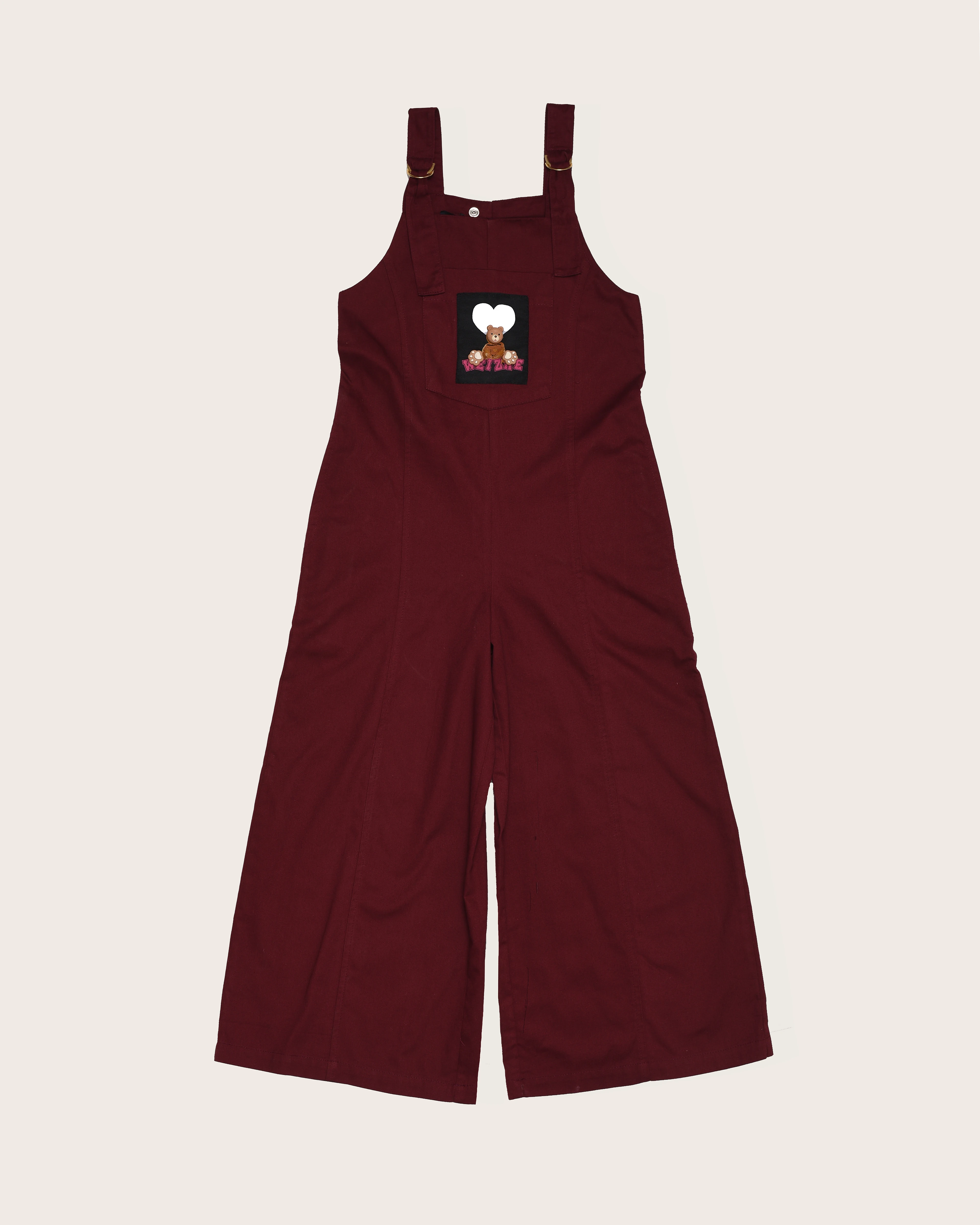 Macacão em tom vinho com detalhe lúdico infantil feminino Antonita para meninas 