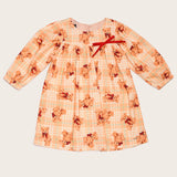 Vestido curto com estampa de ursos Teddy infantil feminino Antonita para meninas