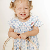 Romper com estampa Vichy Cherry infantil feminino Antonita para meninas de 2 a 10 anos