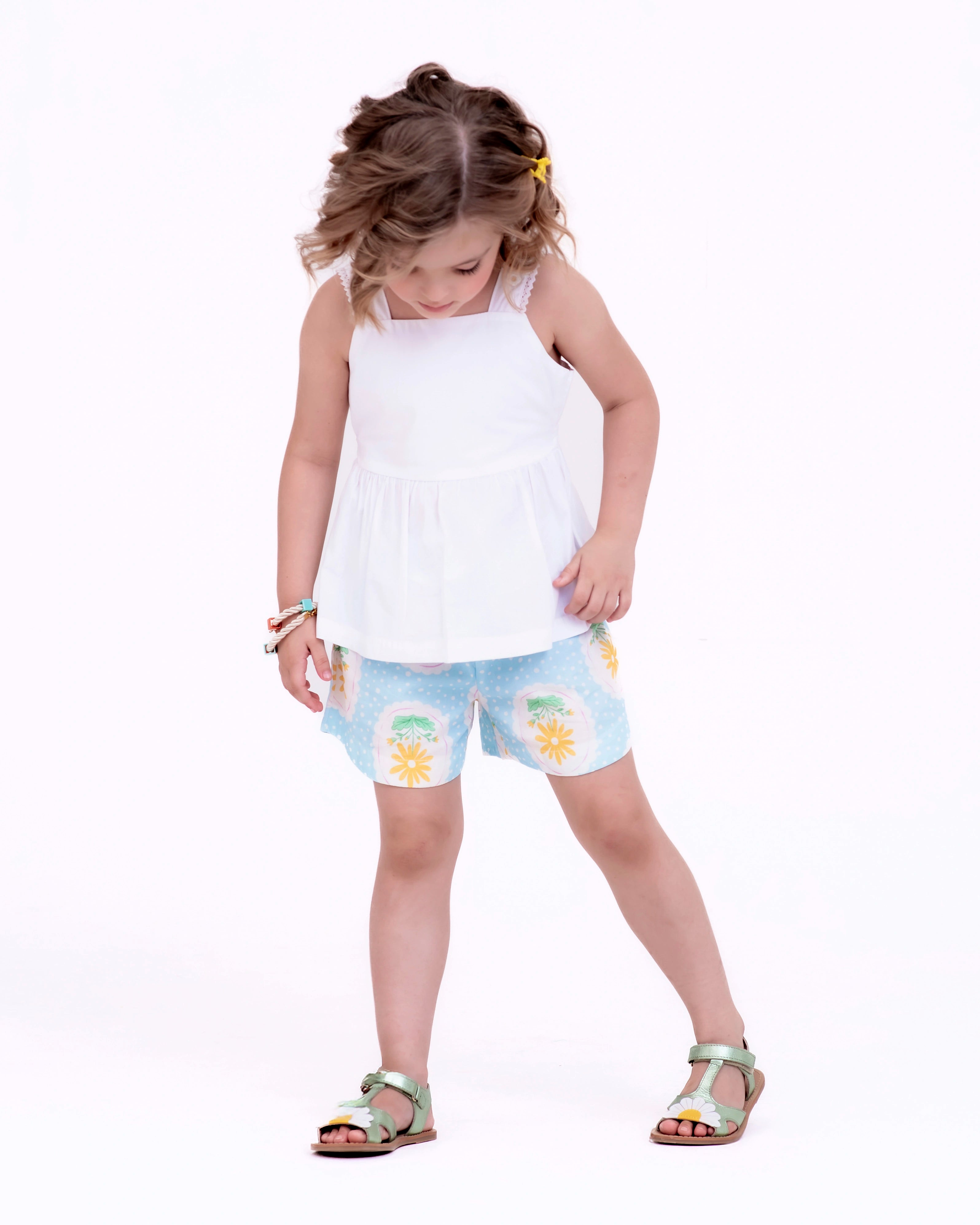 Conjunto com estampa Camafeu infantil feminino Antonita para meninas de 2 a 10 anos