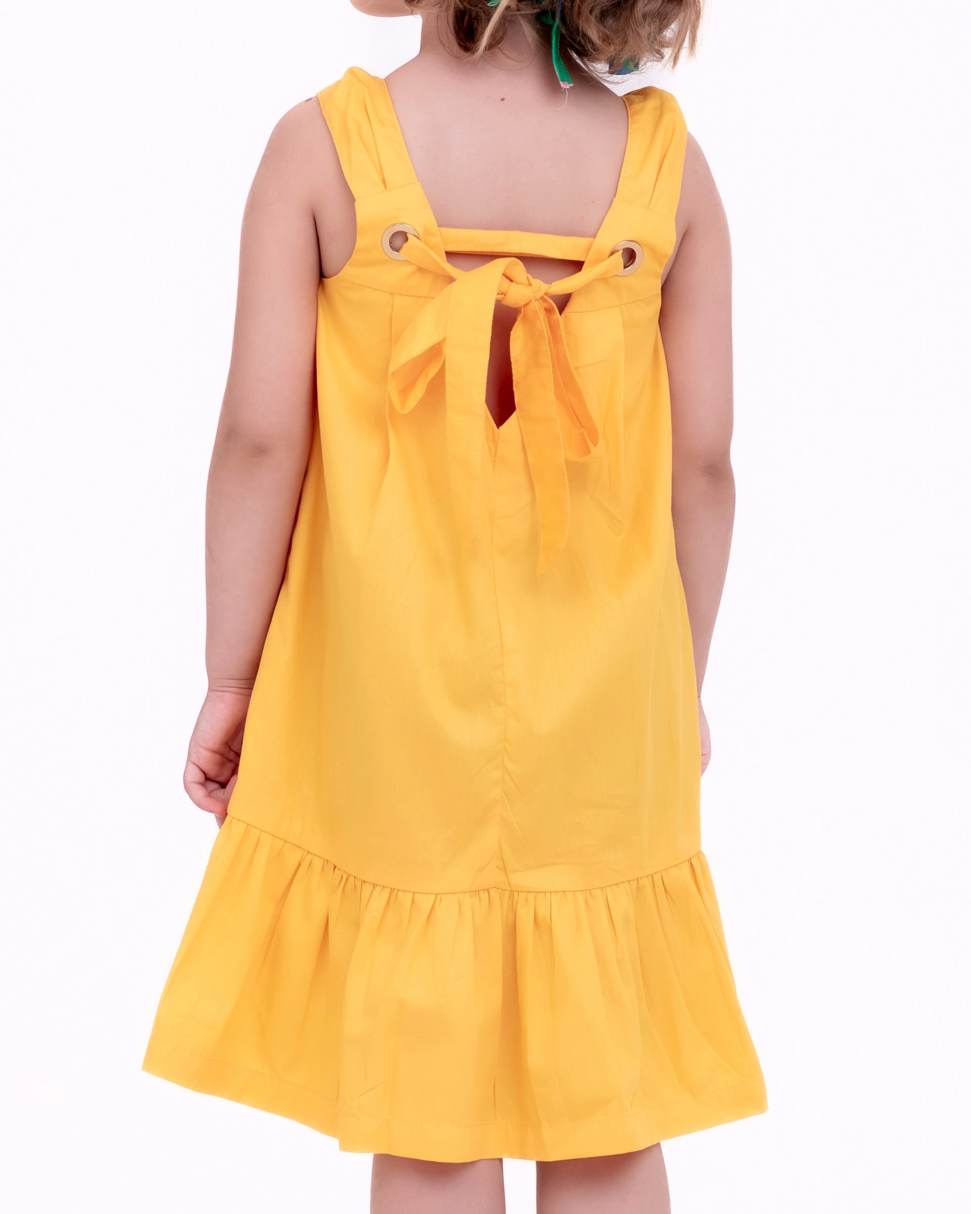 Vestido com saia em babado infantil feminino Antonita para meninas de 2 a 10 anos