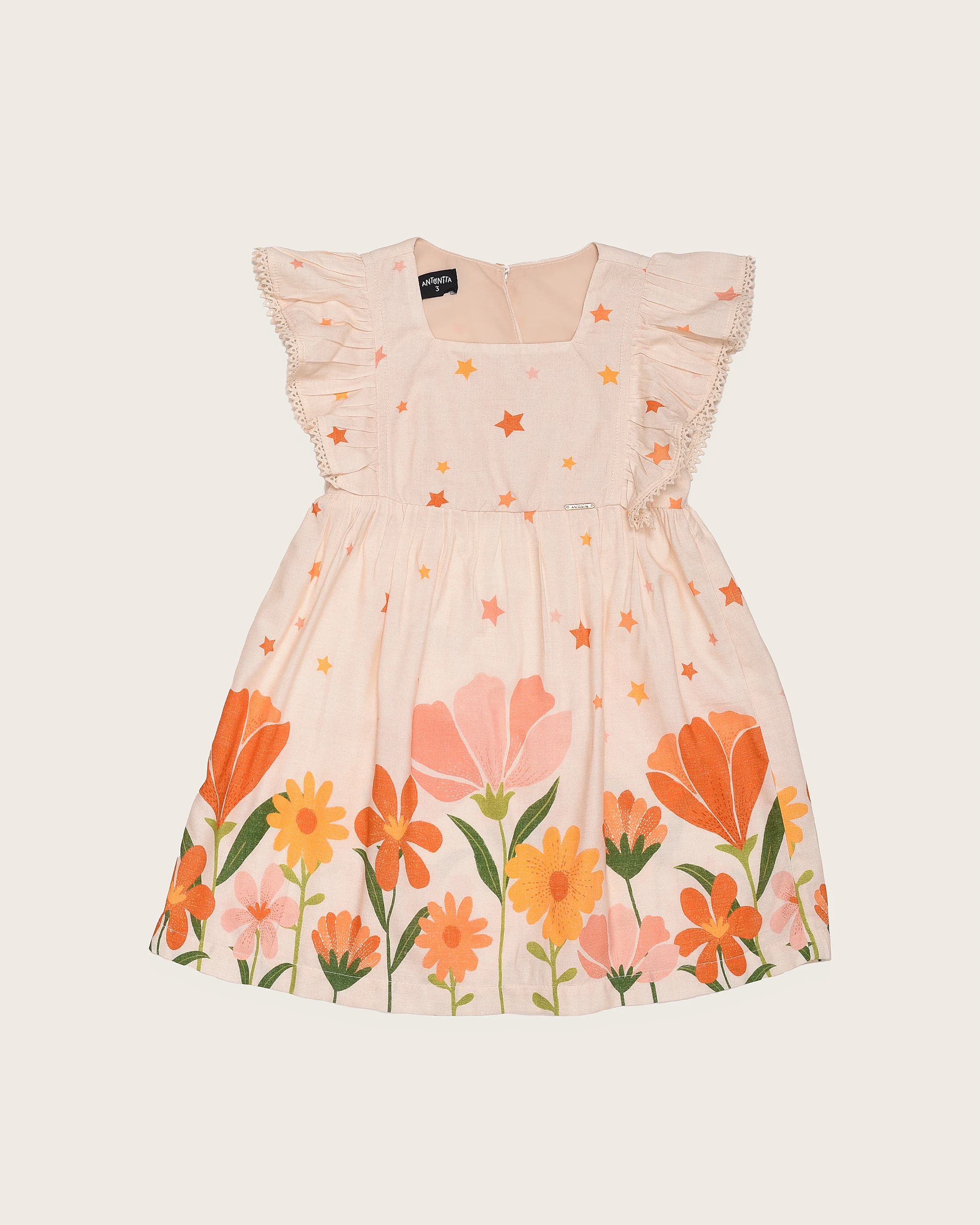 Vestido curto com estampa Brilho das Flores infantil feminino Antonita para meninas de 2 a 10 anos