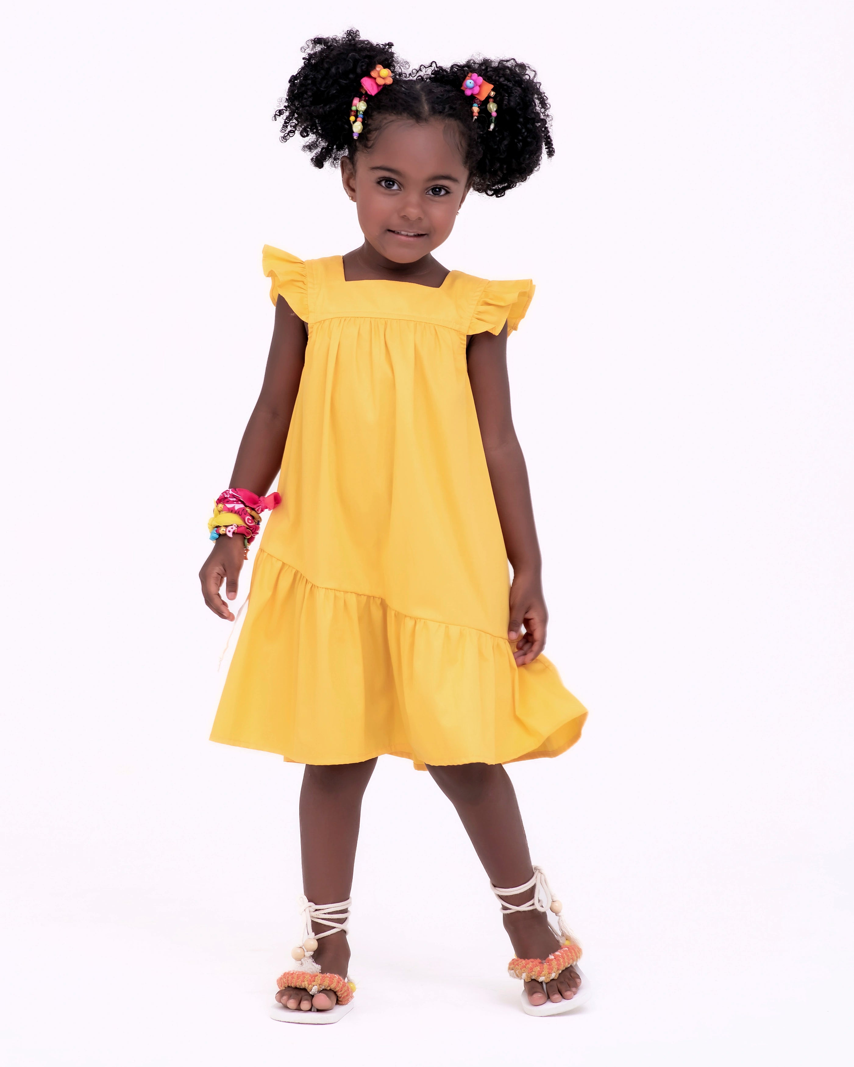 Vestido curto com estampa Buque De Flores infantil feminino Antonita para meninas de 4 a 16 anos
