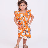 Vestido curto com estampa Gataiada infantil feminino Antonita para meninas de 0 a 3 anos