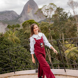 Macacão em tom vinho com detalhe lúdico infantil feminino Antonita para meninas 
