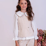 Camisa com gola e pontos coloridos infantil feminino Antonita para meninas 