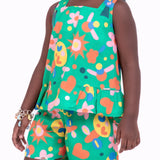 Conjunto com blusa de alças e short com estampa floral infantil feminino Antonita para meninas de 2 a 10 anos
