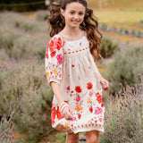 Vestido curto com estampa floral infantil feminino Antonita para meninas 
