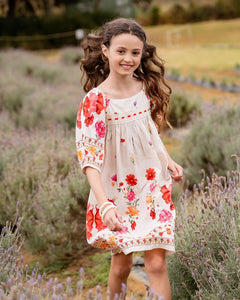 Vestido curto com estampa floral infantil feminino Antonita para meninas 